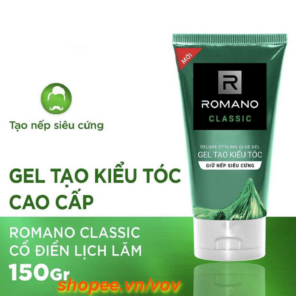 Gel Vuốt Tóc 150g Romano Classic Giữ Nếp Siêu Cứng, 100% Chính Hãng, vov Cung Cấp Và Bảo Trợ.