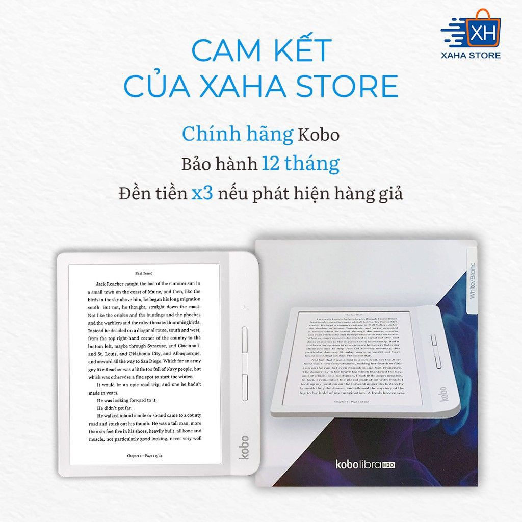 Máy đọc sách Kobo Libra H2O - 8GB đen/trắng - Bảo hành 12 tháng