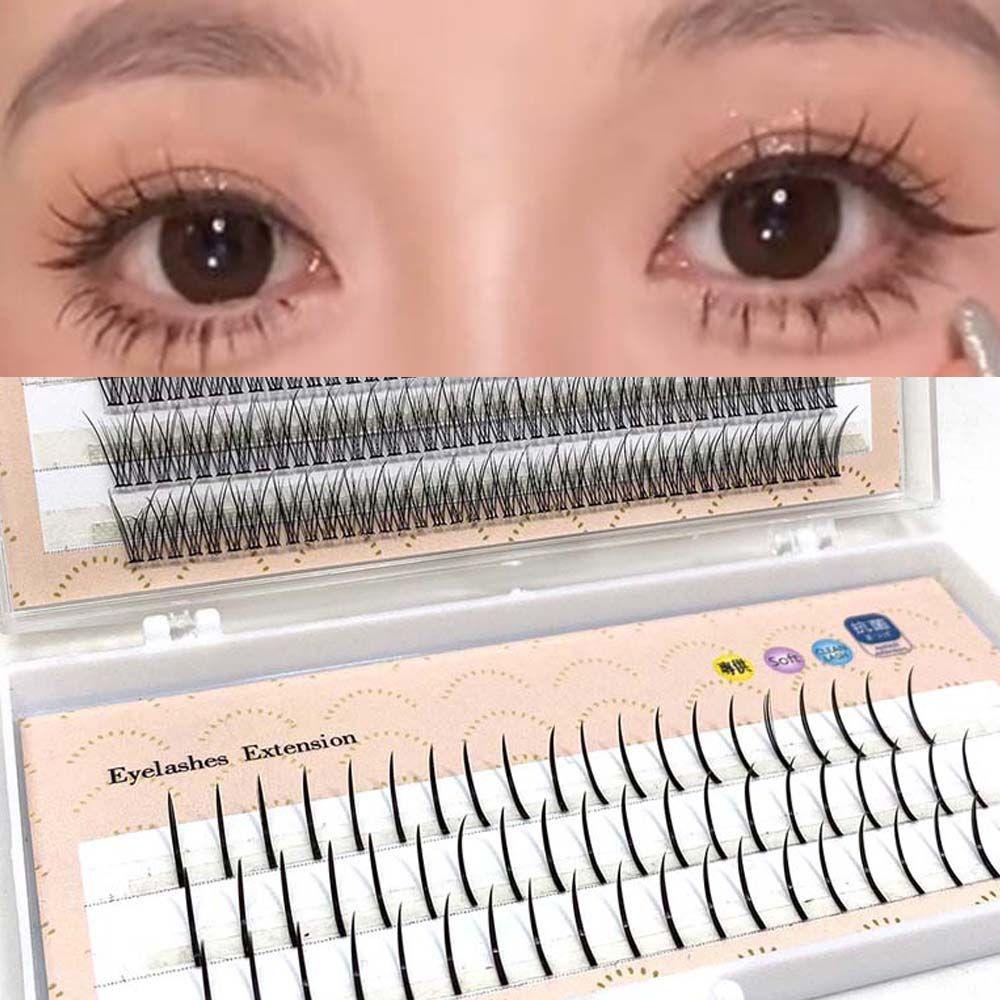 QQMALL Hộp Lông Mi Giả 180 Cụm Tự Nối Mi Tự Nhiên