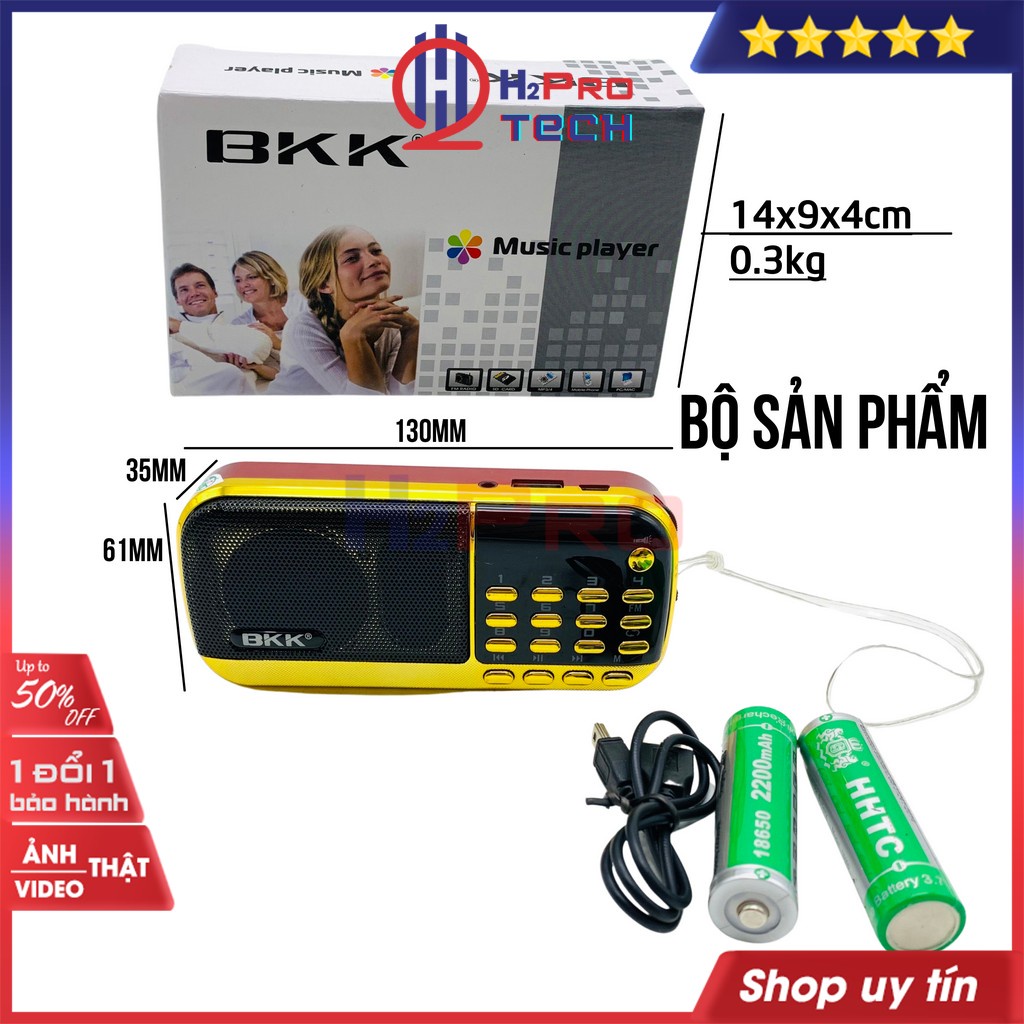 Loa Thẻ Nhớ Bkk 836S, Loa Đài Thẻ Mini Đa Năng, Nhỏ Gọn, Máy Nghe Nhạc Mini Tắm Ngôn Ngữ Bkk 836S Cao Cấp-H2Pro Tech