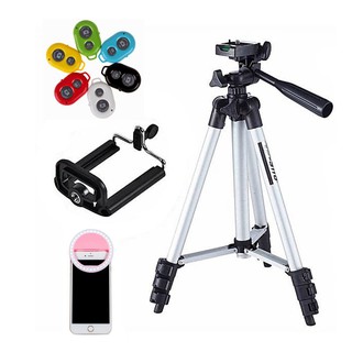 Combo Tripod 3110 - Đèn Selfie - Remote Chụp Ảnh - Bộ 3 Hoàn Hảo
