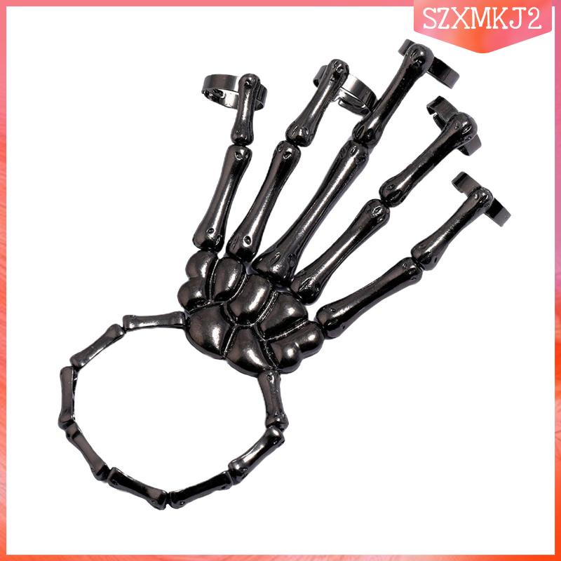 Vòng Đeo Tay Hình Bộ Xương Kèm Nhẫn Co Giãn szxmkj2