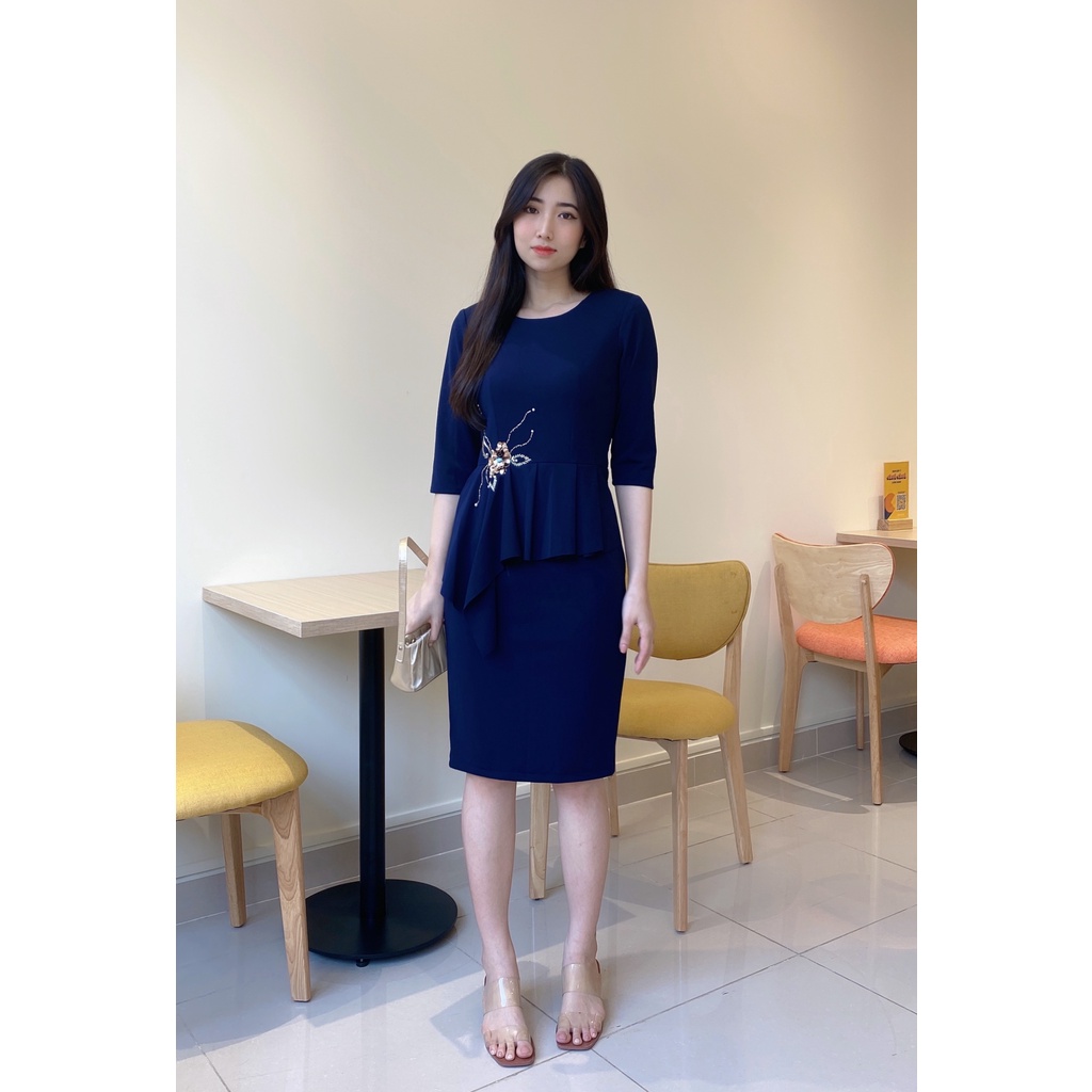 đầm nữ thiết kế giấu bụng che khuyết điểm trung niên bèo eo