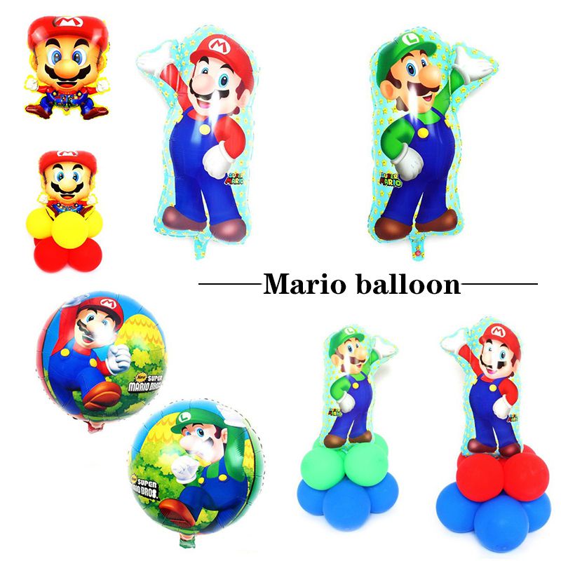 Bong Bóng Hình Nhân Vật Hoạt Hình Mario Trang Trí Tiệc Sinh Nhật Cho Bé