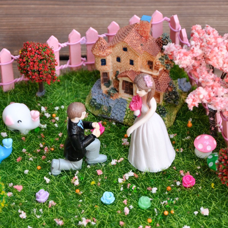 Tượng cặp đôi tình nhân cầu hôn trang trí bánh kem, phụ kiện sinh nhật, trang trí tiểu cảnh
