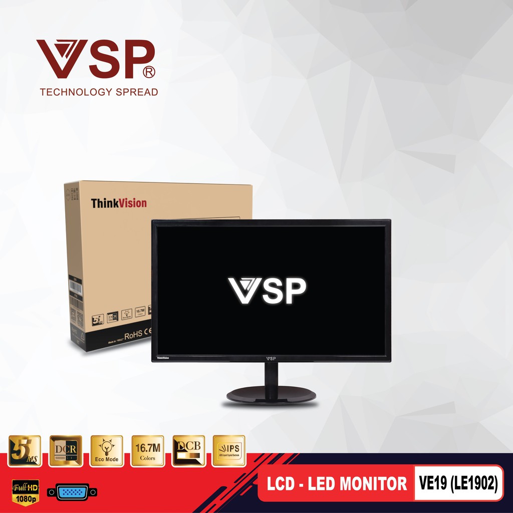 Màn hình máy tính 19 inch VSP LED monitor VE19 (LE1902) Chính hãng VSP Phân phôi