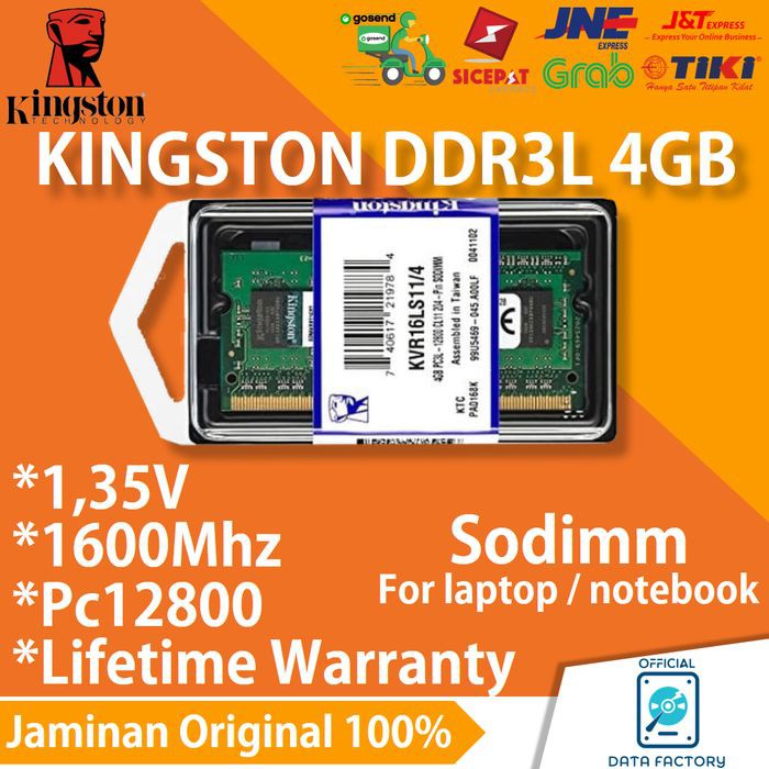 Thẻ Nhớ Kingston Ddr3l Laptop Ram 4gb Sodimm 1600mhz / Pc12800 Ddr3 1.35v