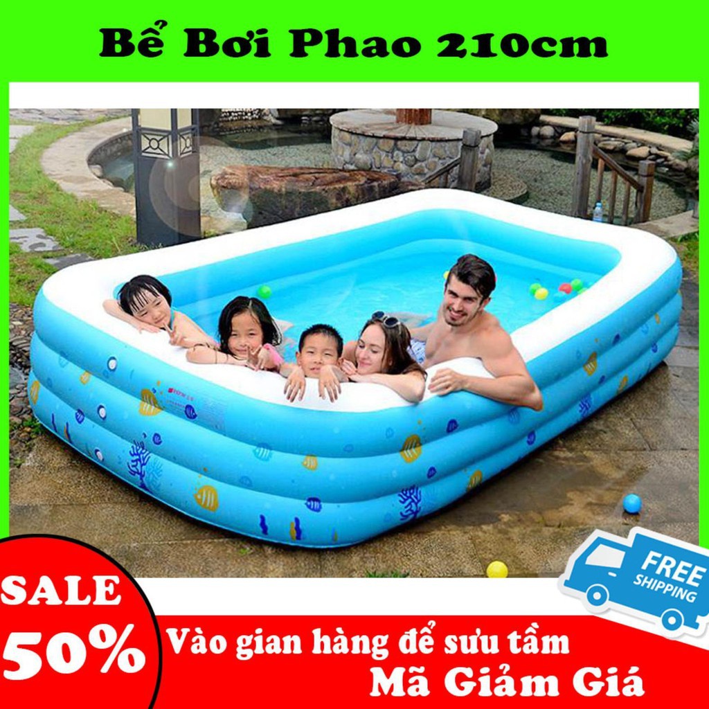 Bể Phao Bơi Khổng Lồ 3 Tầng Nhiều Kích Thước Cỡ Lớn Dành Cho Bé Cùng Gia Đình Cho Bé Vui Chơi An Toàn