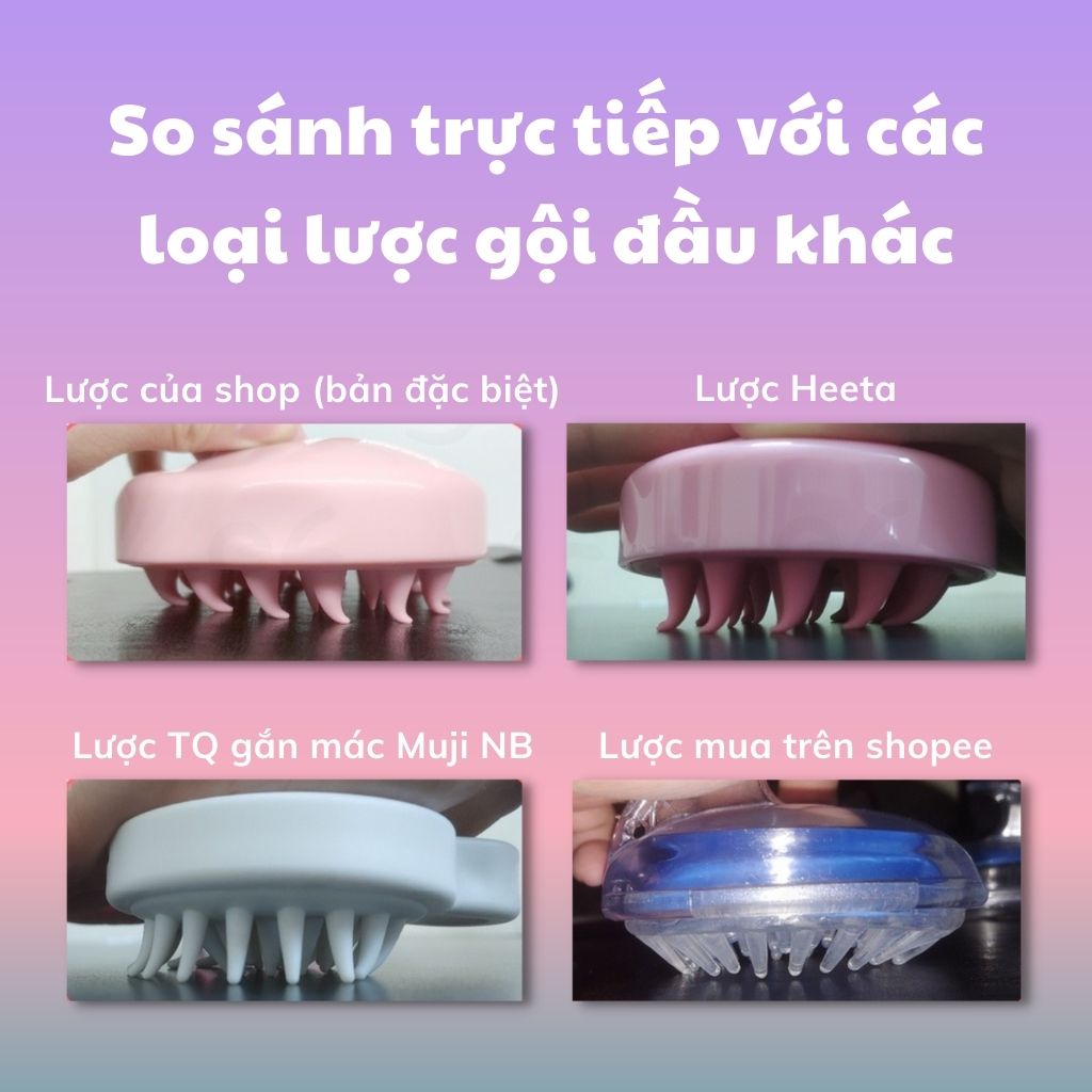 Lược Gội Đầu - Lược Silicon Massage Đầu Bản Đặc Biệt Mềm Mại Tránh Tổn Thương Da Đầu, Đạt Chứng Nhận An Toàn - XBO