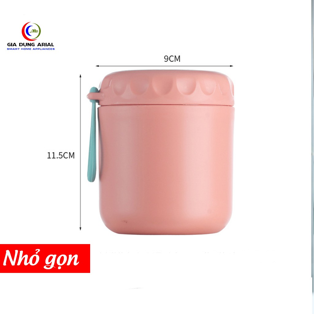 Cốc Đựng Canh Giữ Nhiệt Dung Tích 380ml Nhân Viên Văn Phòng, Hũ Đựng Súp Cháo Lõi Inox 304 Chống Tràn Hiệu Qủa