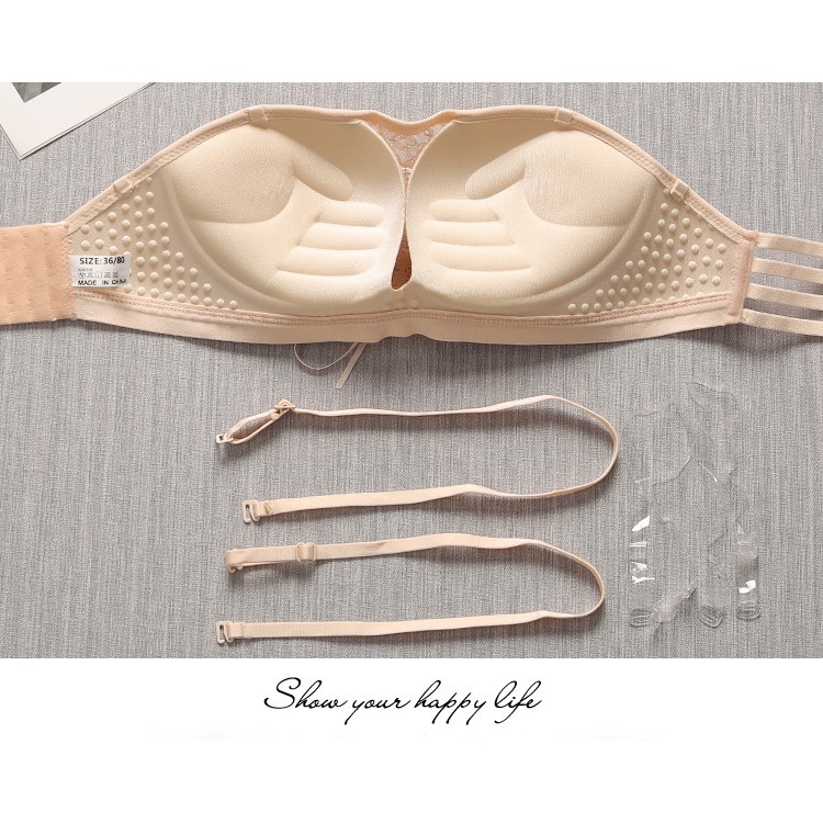Áo lót nữ dây rút cup ren - Áo chip đệm dày, chống tụt siêu nâng ngực quyến rũ shop BUKI