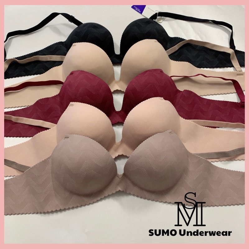 Áo lót nữ su đúc vân sọc không gọng, đệm bàn tay nâng đẩy ngực đẹp L2032. Ảnh và video thật.