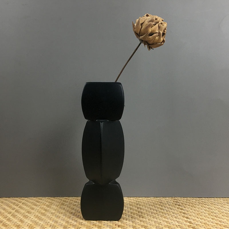 Chậu Hoa Bằng Gốm Hình Tam Giác Họa Tiết Rễ Sen Trừu Tượng Phong Cách Bắc Âu