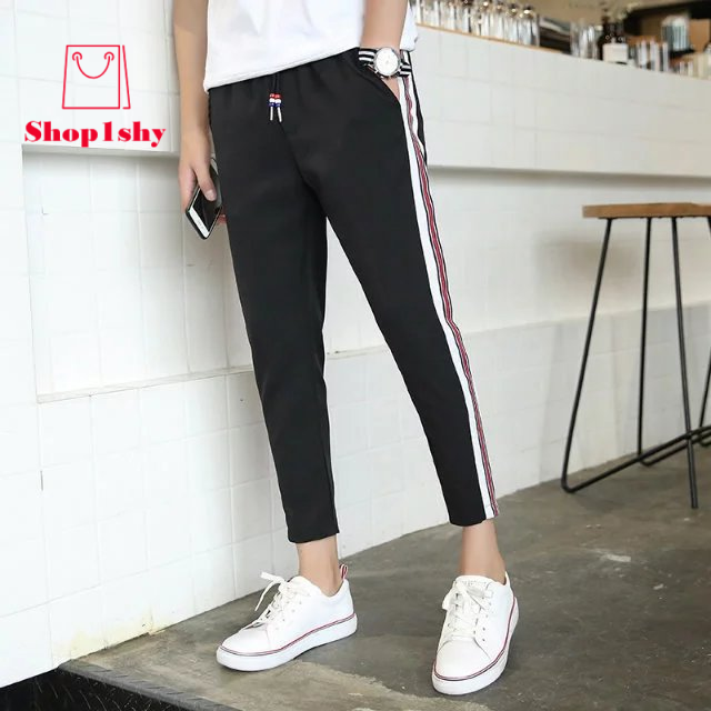 Quần Dài Thể Thao Ống Đứng Viền Sọc Đỏ Phong Cách Hàn Quốc Nam Tính | BigBuy360 - bigbuy360.vn