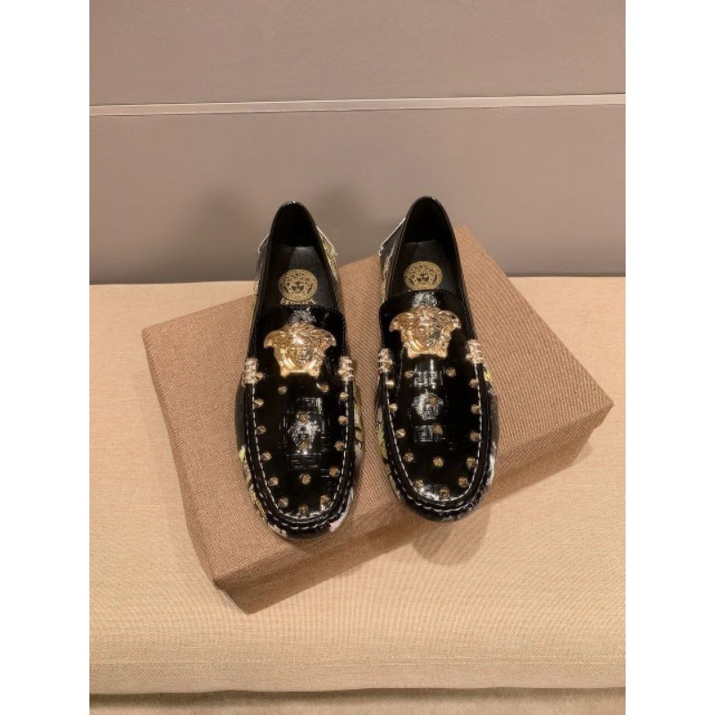 Giày lười versace da nam cao cấp đính đinh