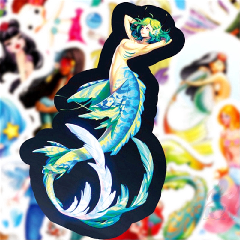 ❉ Ariel - Mermaid Princess Giấy và decal dán tường ❉ 50Pcs/Set Luggage Laptop Skateboard Doodle Stickers