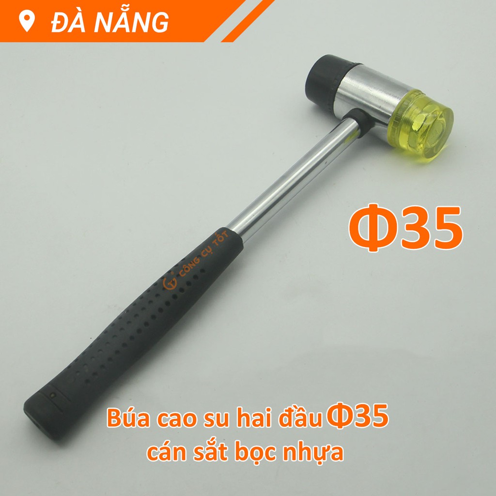 Búa cao su 2 đầu Φ35mm cán kim loại bọc nhựa 31cm x 550g