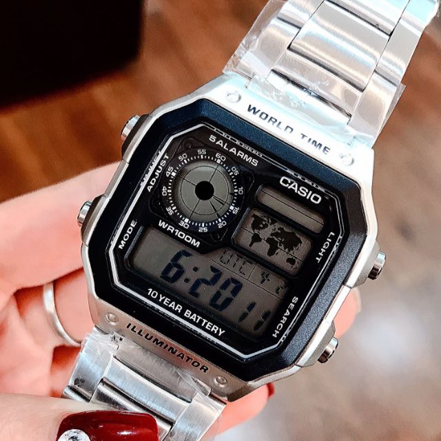 Đồng hồ nam Casio World time chính hãng pin bền 10 năm