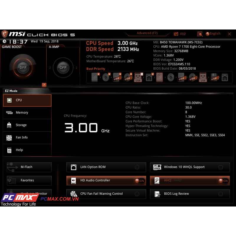 Mainboard MSI B450 TOMAHAWK. Bo mạch chủ MSI B450 Tomahawk cũ