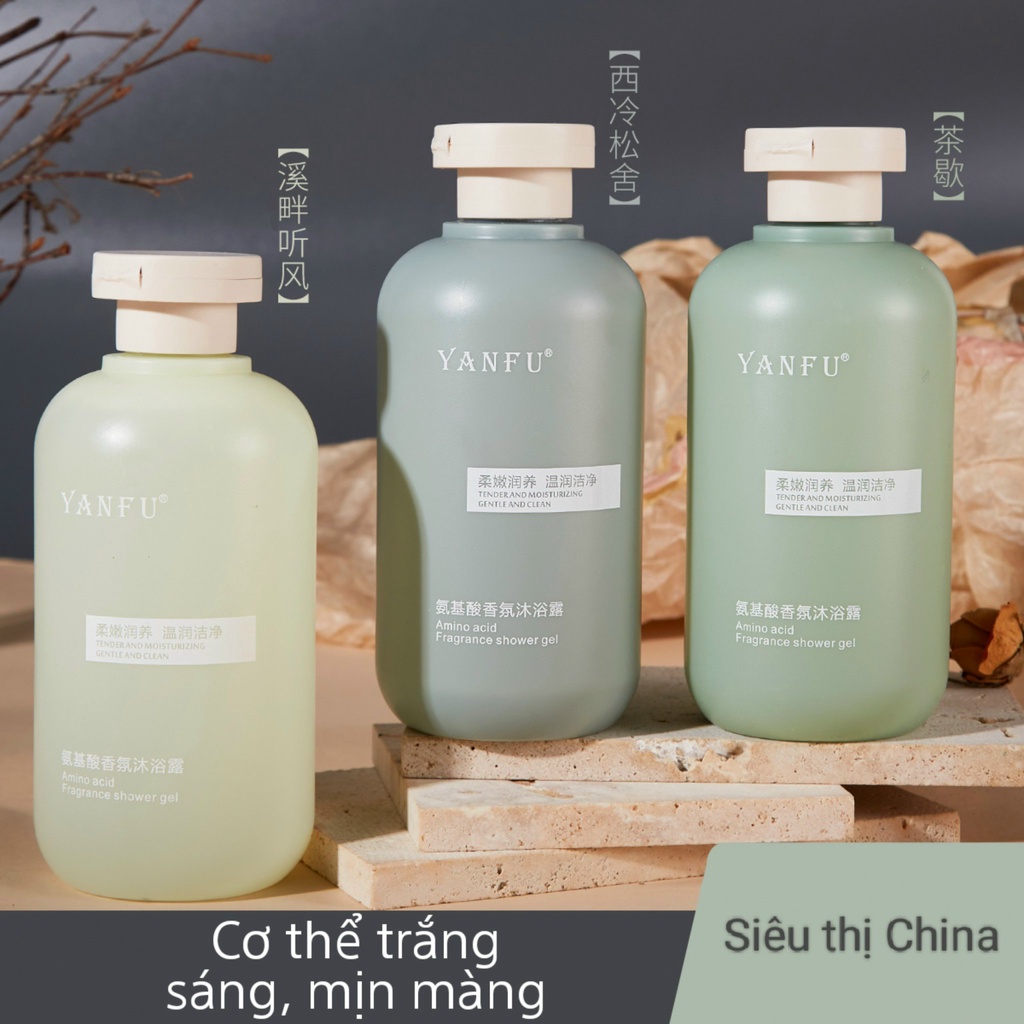 SỮA TẮM GEL DƯỠNG ẨM ,TRẮNG DA, MỀM MỊN BẢO VỆ DA YANFU