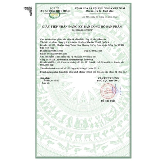 Novomin siberian phục hồi tế bào, tăng đề kháng