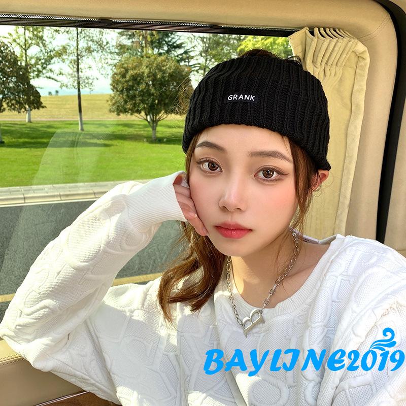 Băng đô dệt kim co giãn màu trơn in chữ xinh xắn