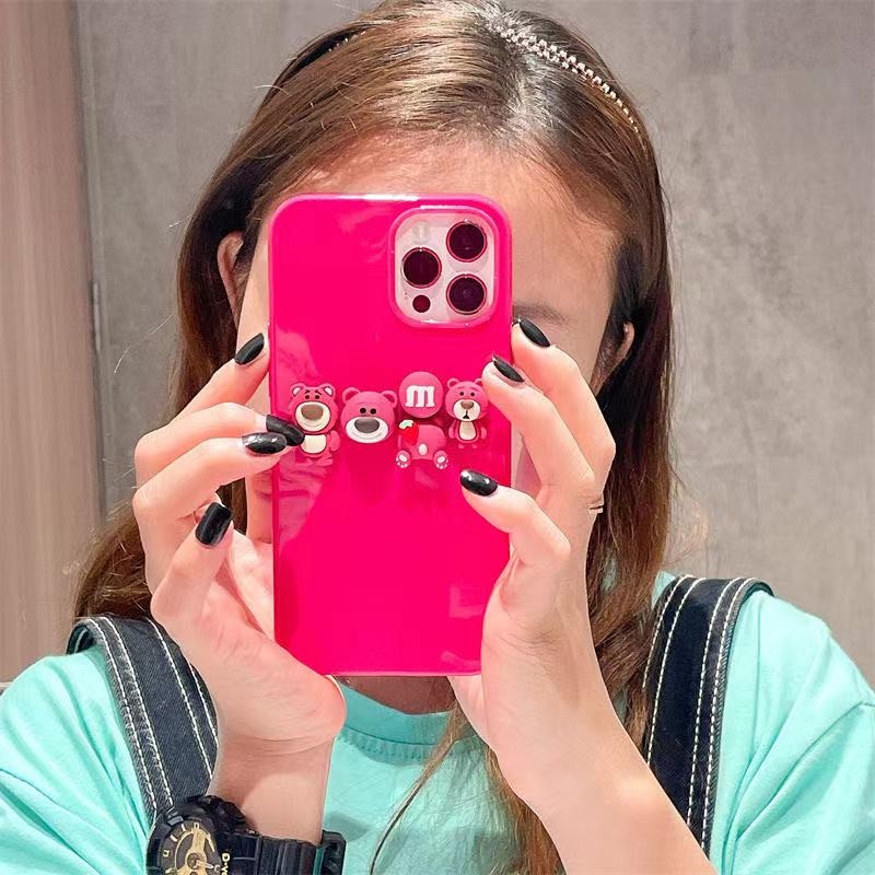 Ốp điện thoại tpu mềm chống sốc họa tiết hình chú gấu 3d dễ thương cho IPHONE 12 11 PRO MAX XR 7 8 6 PLUS