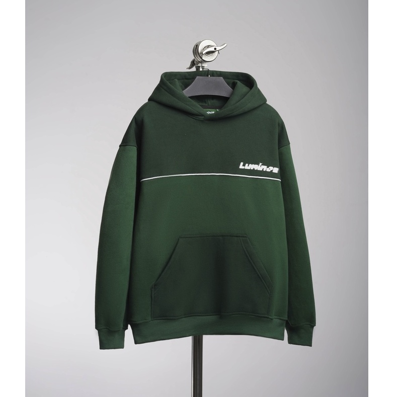 Áo Hoodie Oversize Lumi Block, Phối màu Xanh lá đậm - nhạt