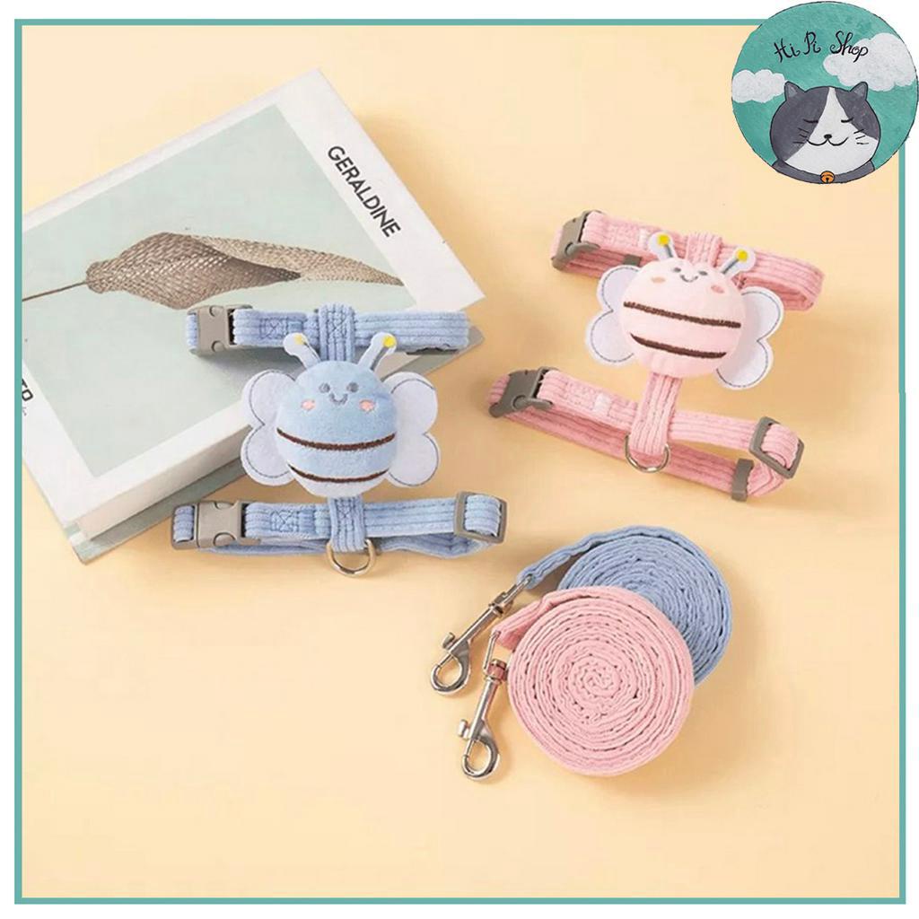 Dây Dắt Chó Mèo Hình Ong Mẫu Mã Đa Dạng Dây Dẫn Cho Thú Cưng Chất Liệu Bông Kèm Khoá Kim Loại