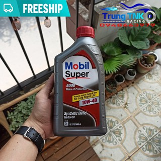 Nhớt mobil super 5000 sae 10w40 1l cho xe máy 946ml