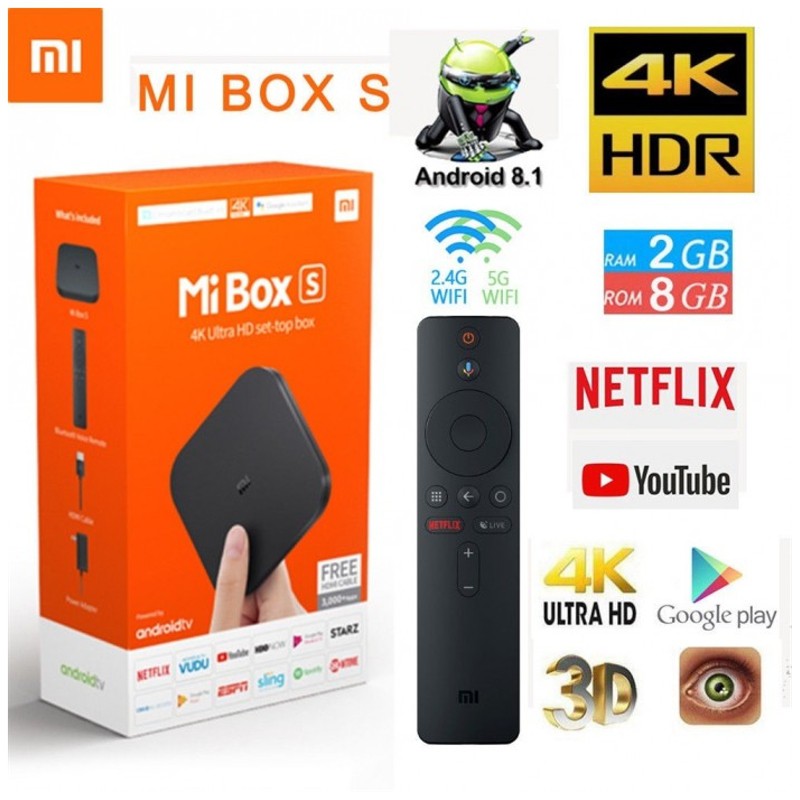 Xiaomi MiBox S 4K Android TV Global Quốc Tế Chính Hãng