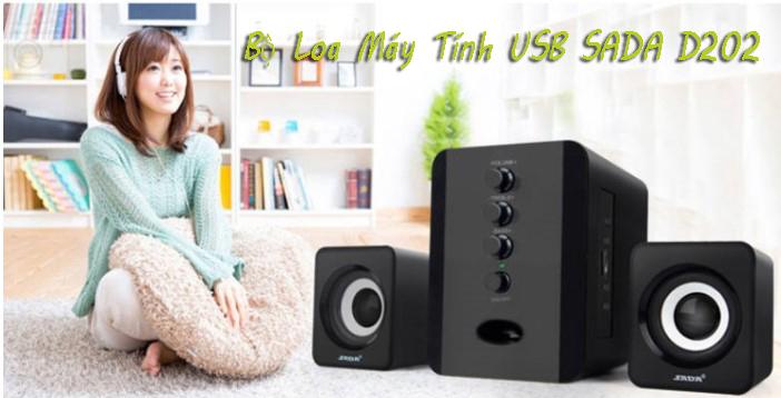 Loa Máy Tính Mini, Loa Vi Tinh Cong Suất Lớn, Bộ Loa Máy Tính USA SADA D202 Cao Cấp, Chuẩn, Âm Thanh Tuyệt Đỉnh