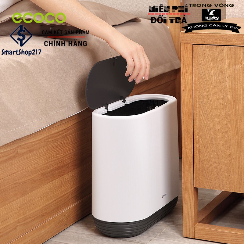 Thùng Rác Chống Đổ, Kín Mùi, Cảm Ứng Đóng Mở Cao Cấp Ecoco