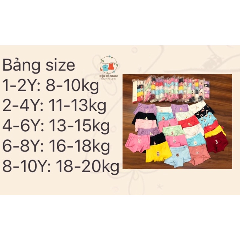 Set 5 Quần Chip Đùi Bé Gái H.M. xuất dư xịn size 8-20kg Chất Cotton Mềm Mịn Siêu Co Giãn Thoáng Mát Dễ Chịu