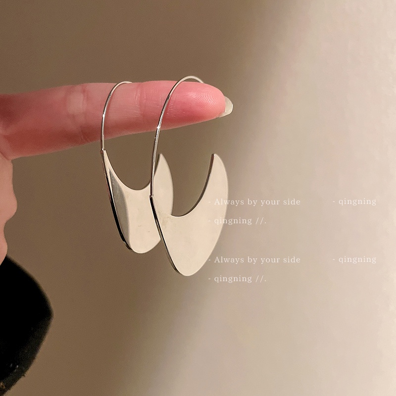 DREJEW Khuyên tai dạng móc hình nón mặt trời bằng thép titanium phong cách Hàn Quốc cá tính đơn giản dành cho nữ