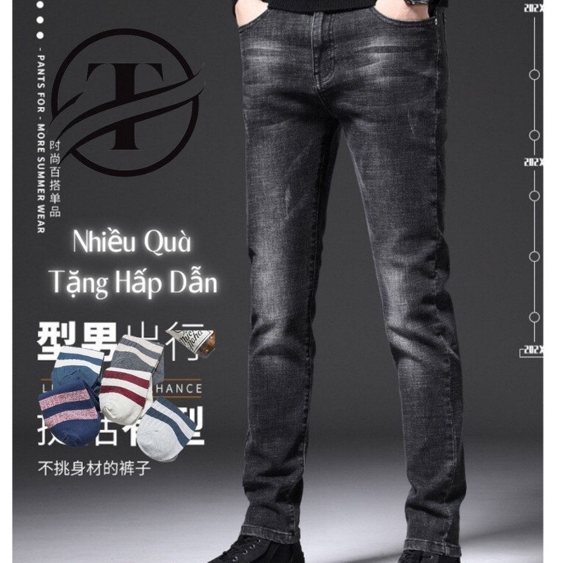 Quần Jeans Nam QJ08 Quần Jeans Vải Bò Cao Cấp Co Dãn 4 Chiều