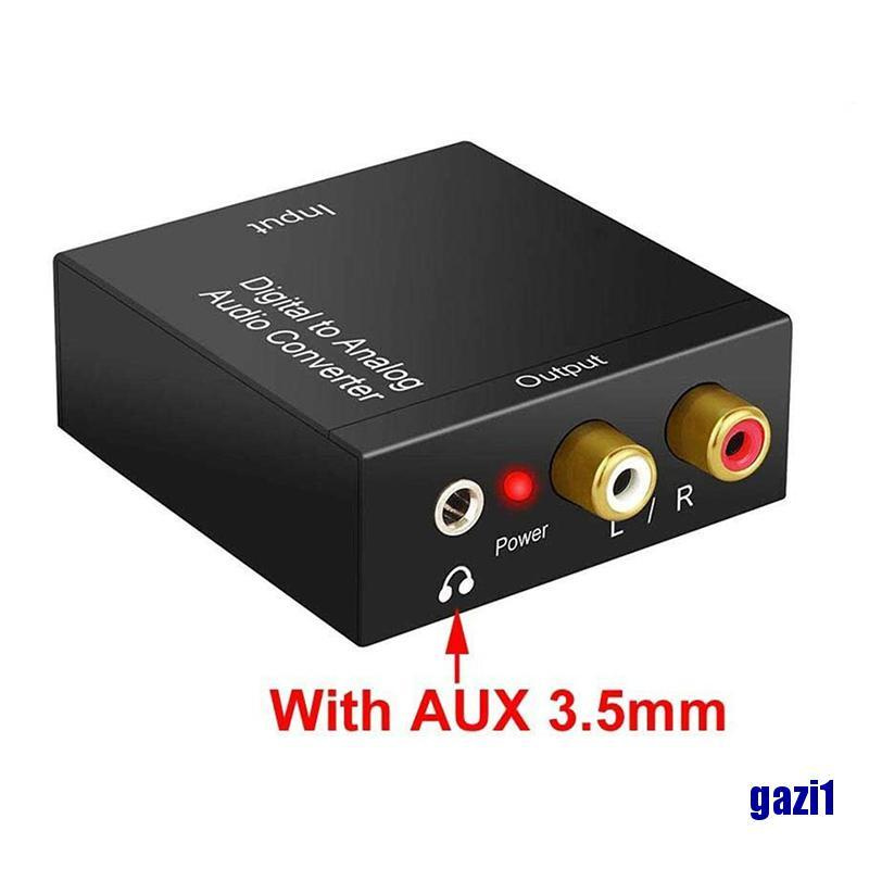(gazi1) Optical Coax Toslink Digital to Analog Converter RCA L/R Stereo Audio Adapter