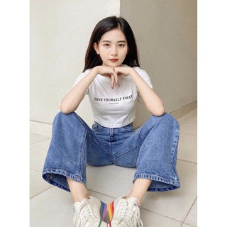 [HÌNH THẬT] ÁO CROPTOP ÔM BODY NGẮN CO GIÃN - ÁO KIỂU CRT ULZANG NGẮN TAY TRƠN THUN BASIC LOVE YOURSELF FIRST 112