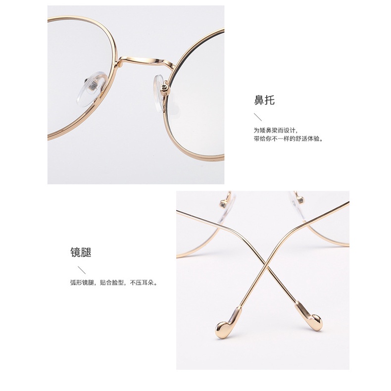 Kính cận -0.5~4.0 gọng tròn siêu nhẹ phong cách retro cho nữ