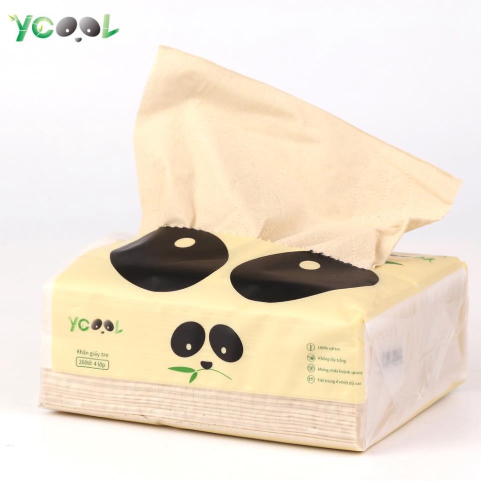 Giấy ăn gấu trúc khăn giấy tre YCOOL 1 thùng 30 gói 300 tờ A7