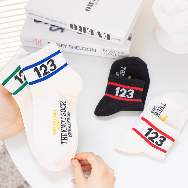 Vớ tất cổ ngắn sọc màu 1 2 3