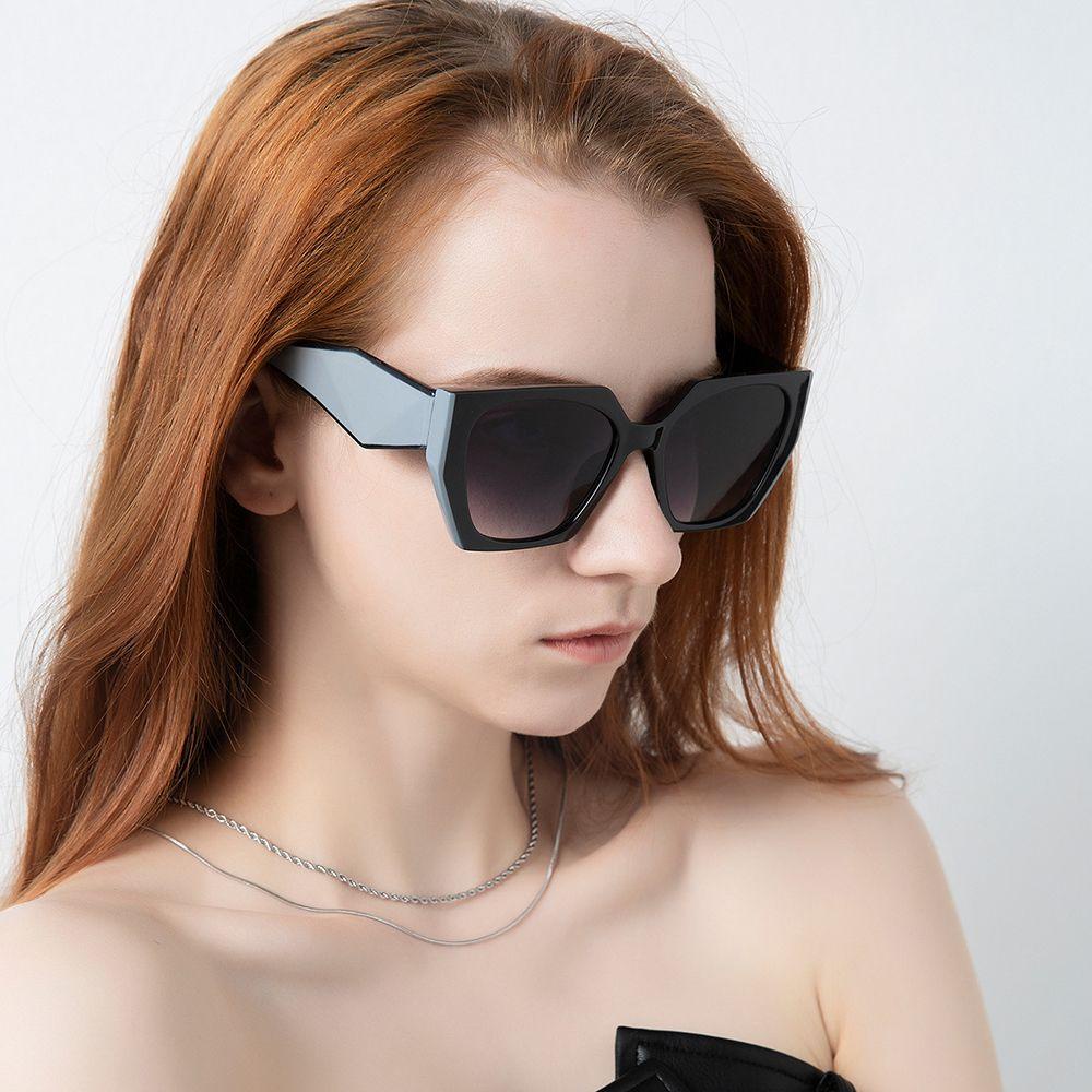 Kính Mát Tròng Đa Giác Chống Tia UV400 Chống Bức Xạ Phong Cách Hàn Quốc Cho Nam Và Nữ