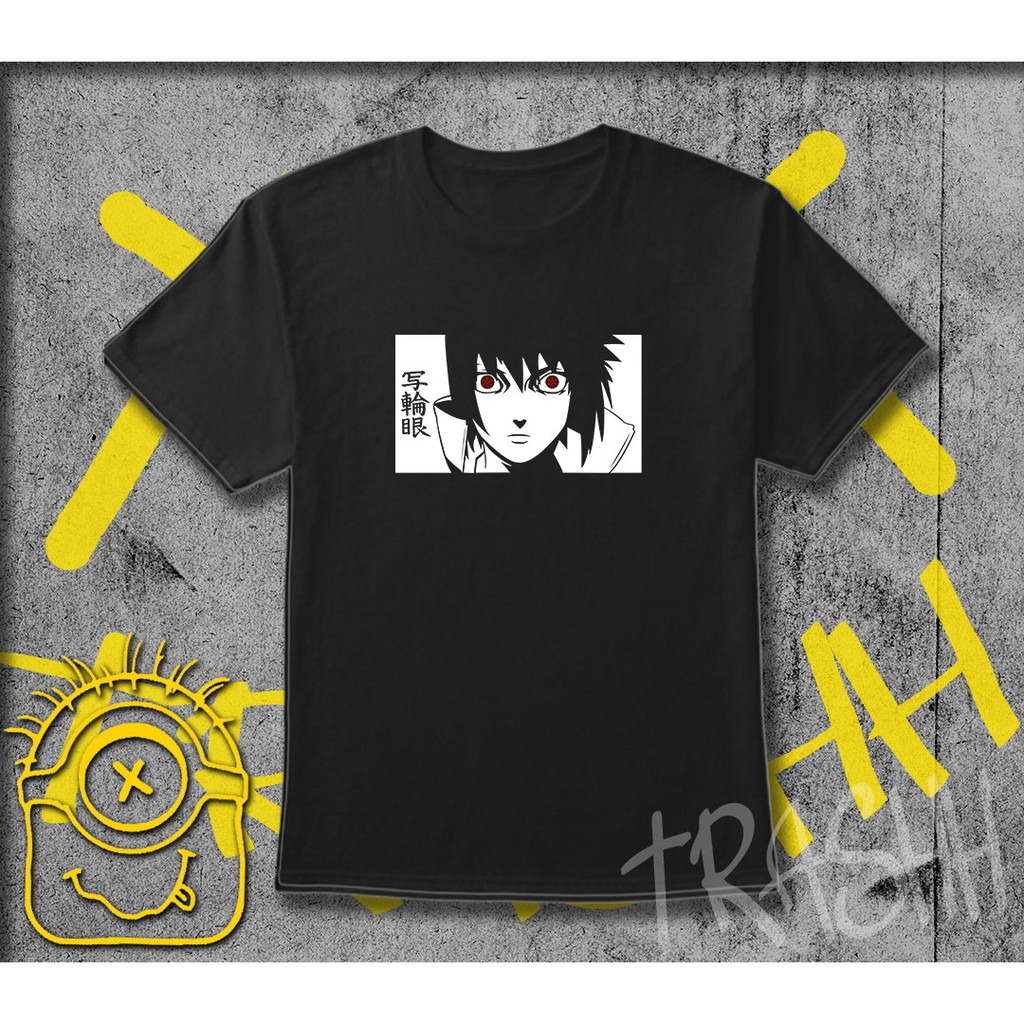 Áo Thun Cotton In Hình Naruto Sasuke Sharingan 30s