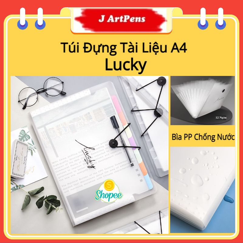 Túi Đựng Tài Liệu Lucky A4 Nhiều Ngăn Tiện Lợi Túi Đựng Tài Liệu A4 8 Ngăn 12 Ngăn Lưu Trữ Văn Phòng Học Tập (J-ArtPens)