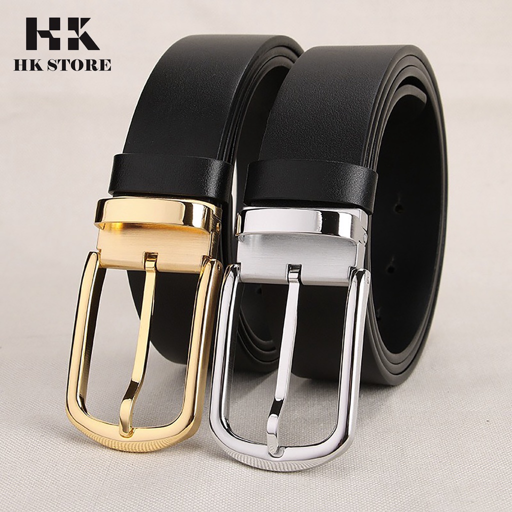 ✧ BẢO HÀNH 5 NĂM ✧ Dây thắt lưng nam da miếng 💝 HK STORE 💝 da bò thật 100% không bao giờ bong chóc da.