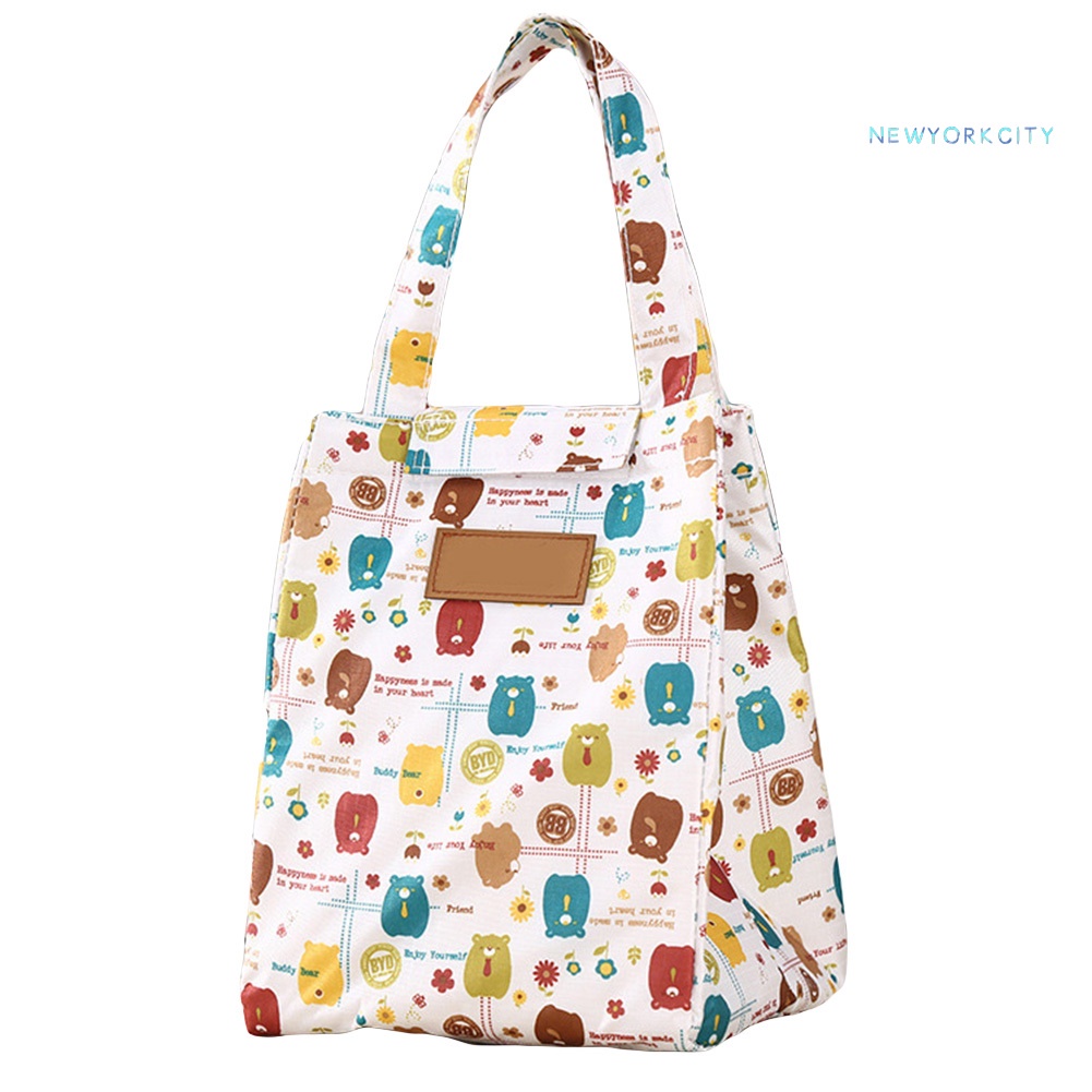 Túi Giữ Nhiệt Đựng Hộp Cơm Trưa Họa Tiết Thỏ/Gấu Dễ Thương