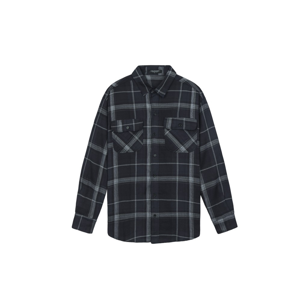 Áo Sơ Mi Flannel Màu Navy Sọc Trắng | BigBuy360 - bigbuy360.vn