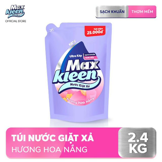 Túi Nước Giặt Xả MaxKleen 2,4kg