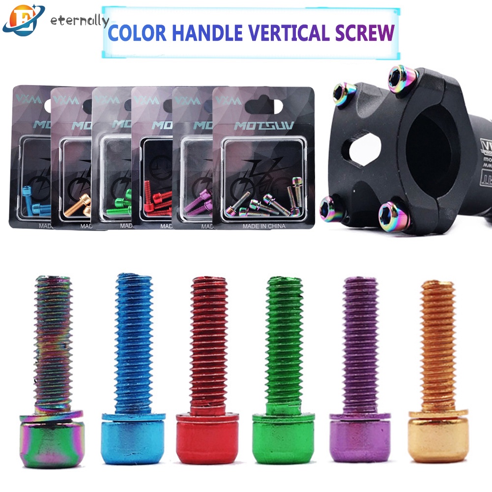 Bộ 6 ốc vít bằng titan M5x18mm kèm vòng đệm cho xe đạp