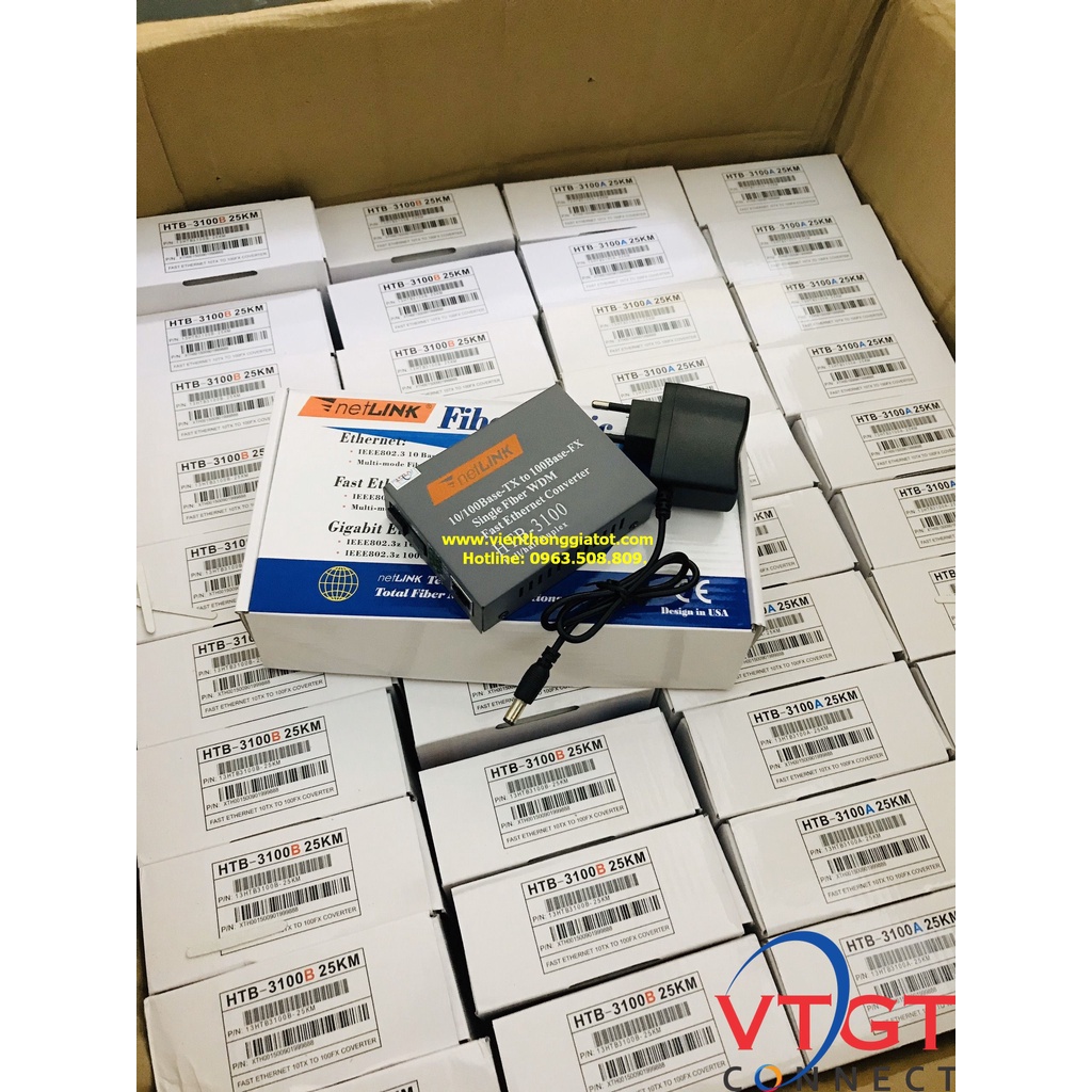 Bộ chuyển đổi converter quang Netlink 2 sợi HTB-GS-03 1G
